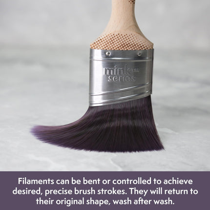 Axus Decor Silk Touch Ultra (Mink Series) Paint Brush Filaments & Birchwood Handle - For Walls, Ceilings, Wood & Metal - Anti-Rust Stainless Steel - Next Generation Brush - 2.5 Inch
