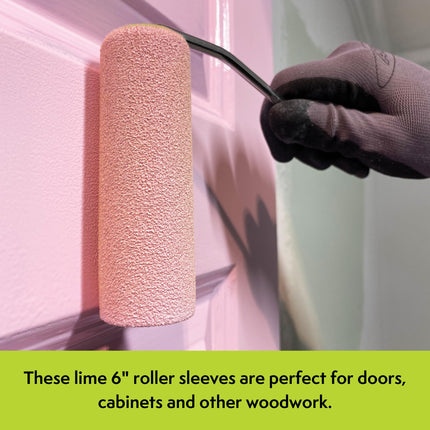 Axus Decor Wood Finishing Roller (Lime Series) Mini Roller Sleeves, for Professional & DIY Projects, Compatible with Solvent & Water Based Paints, Double Core - 6 Inch/150mm Twin Pack
