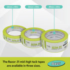Axus Decor Razor-31 Mid High Tack Masking Tape - 24mm x 40m - Painting Tape For Surfaces and Carpet, Residue Free Removal, For Painting Decoration & DIY Projects, Lime Green