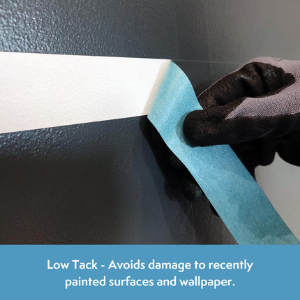 Axus Decor Razor-25 Low Tack Masking Tape - 24mm x 40m - Low Tack Tape For Recently Painted Surfaces, Residue Free Removal, For Painting Decoration & DIY Projects, Blue