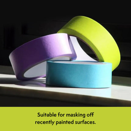 Axus Decor Razor-31 Mid High Tack Masking Tape - 24mm x 40m - Painting Tape For Surfaces and Carpet, Residue Free Removal, For Painting Decoration & DIY Projects, Lime Green