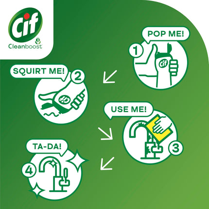 Cif Original Cream Cleaner multipurpose surface cleaner with 100% natural cleaning particles removes 100% of the toughest dirt 8x 500 ml
