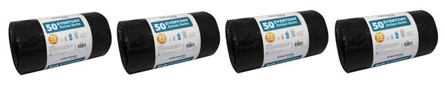 Kingfisher 50 Everyday Dustbin Liners Bin Bags Refuse 75 Litre Size Sacks (4x (50 Bags)