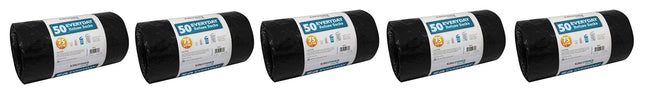 Kingfisher 50 Everyday Dustbin Liners Bin Bags Refuse 75 Litre Size Sacks (5 x 50 Bags)