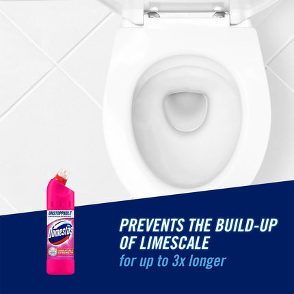 Domestos Thick Bleach Pink Power Multi-Purpose Disinfectant Anti-Bacterial Surface Cleaner Gel Limescale Remover for Toilet, Bathroom and Kitchen, 750ml (Buy 10)
