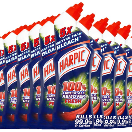 Harpic Limescale Remover Toilet Cleaner 750ml - Fresh , Removes 100% Limescale, x5 Better Than Bleach (Pack of 12)