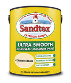 Sandtex masonry paint, 5 litres, ultra smooth brickwork, yellow