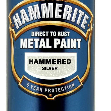 Hammerite Direct to Rust Metal Paint Aerosol Hammered Finish 400ML Silver