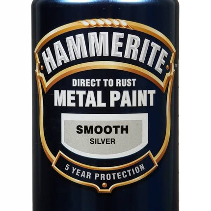 Hammerite Direct to Rust Metal Paint Aerosol Smooth Silver Finish 400ML
