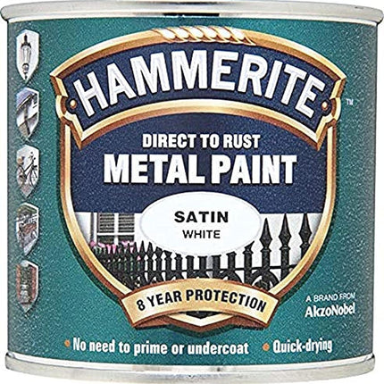 Hammerite 5092886 508 Hammered Metal Paint, 750 ml, Satin White