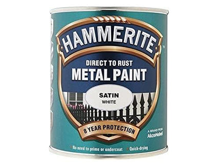 Hammerite 5092886 508 Hammered Metal Paint, 750 ml, Satin White