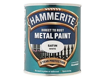 Hammerite 5092886 508 Hammered Metal Paint, 750 ml, Satin White