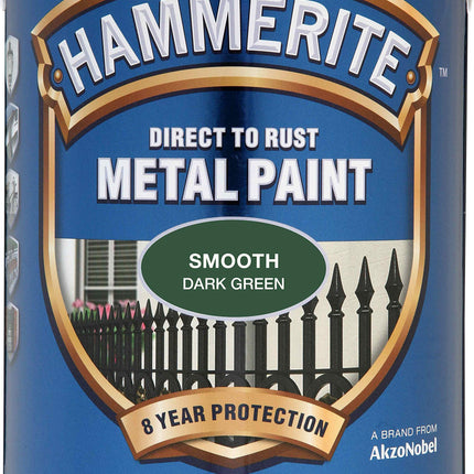 Hammerite 5084892 SFDG25L 2.5L Direct to Rust Smooth Finish - Dark Green