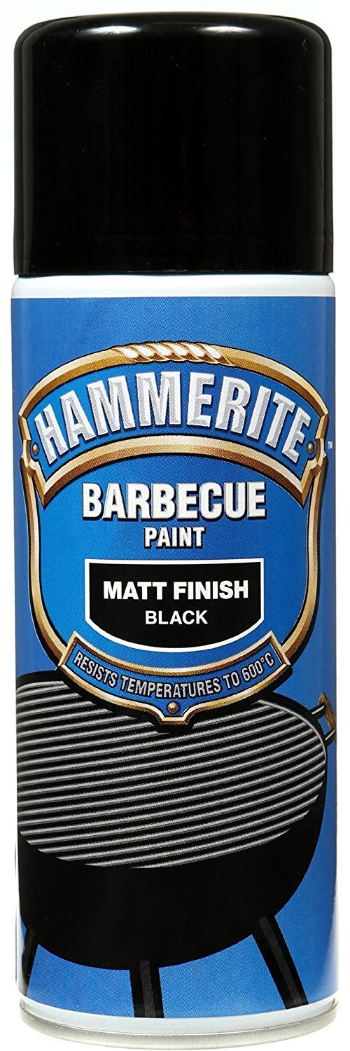 Hammerite 2x400ml Matt Black BBQ Paint Aerosol