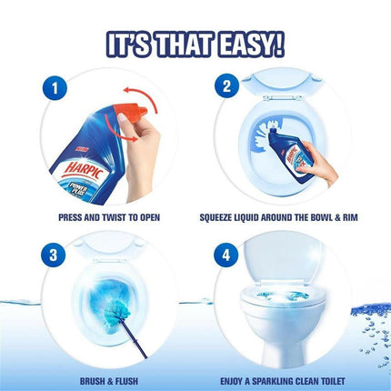 Harpic Powerplus Toilet Cleaning Gel, Original Scent, Pack 6 x 750 ml, Removes Limescale, Kills 99.9% of Bacteria, Powerful Deep Clean Toilet Cleaner, toilet freshener