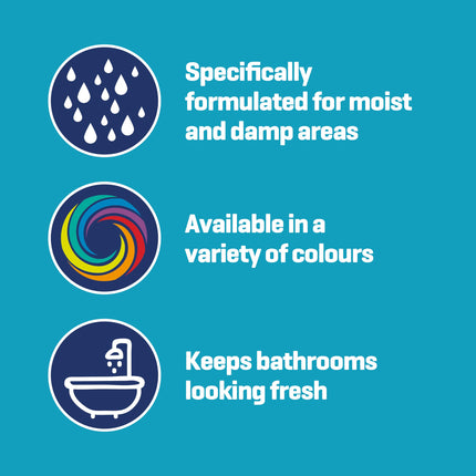 Johnstone's - Bathroom Paint - Ballet Slipper - Mid Sheen Finish - Stain Blocker Paint - Use in Moist & Damp Areas - Low Odour - Dry in 1-2 Hours - 12m2 Coverage per Litre - 2.5L