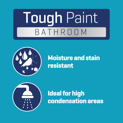 Johnstone's - Bathroom Paint - Ballet Slipper - Mid Sheen Finish - Stain Blocker Paint - Use in Moist & Damp Areas - Low Odour - Dry in 1-2 Hours - 12m2 Coverage per Litre - 2.5L