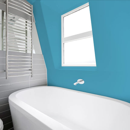 Johnstone's - Bathroom Paint - Island Breeze - Mid Sheen Finish - Stain Blocker Paint - Use in Moist & Damp Areas - Low Odour - Dry in 1-2 Hours - 12m2 Coverage per Litre - 2.5L
