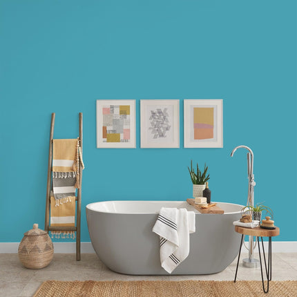 Johnstone's - Bathroom Paint - Island Breeze - Mid Sheen Finish - Stain Blocker Paint - Use in Moist & Damp Areas - Low Odour - Dry in 1-2 Hours - 12m2 Coverage per Litre - 2.5L
