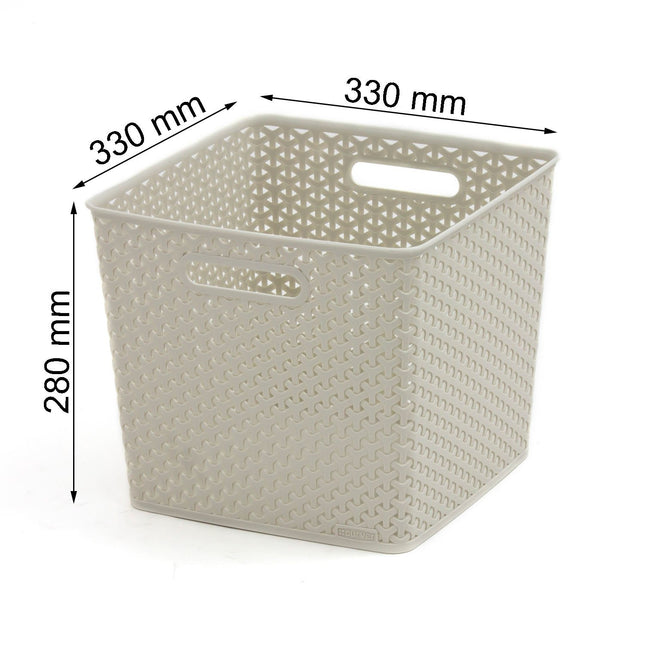 Curver My Style 196862 Storage Box Rattan Effect Large 25L Cream