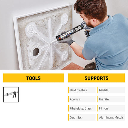 Everbuild Plumbers Gold | Excellent Primerless Adhesion with Mould Shield Silicone Sealant - Can be Applied to Wet Surface and Under Water - Clear - 290 ml