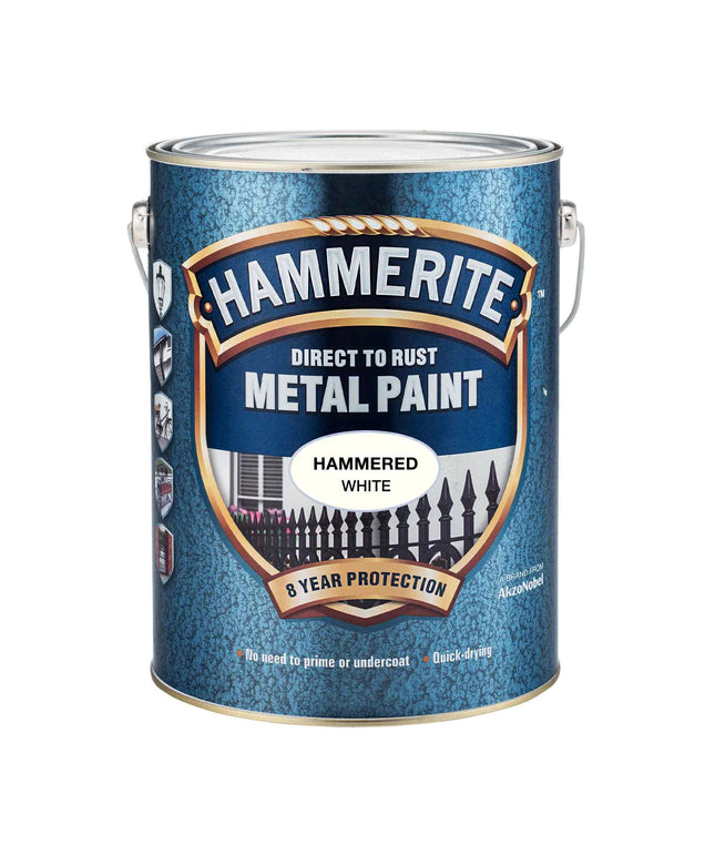 Hammerite 5084839 HFW25L 2.5L Direct to Rust Hammered Finish - White