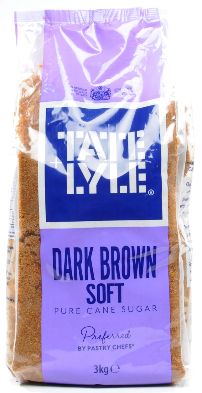 Tate & Lyle Dark Soft Brown Sugar 3kg Bag Cane Sugar Wonderful in Stews, Puddings and Pies