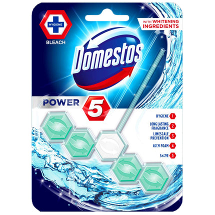 Domestos Power 5 Toilet Stone with Chlorine 55 ml Pack of 9 x 55 ml