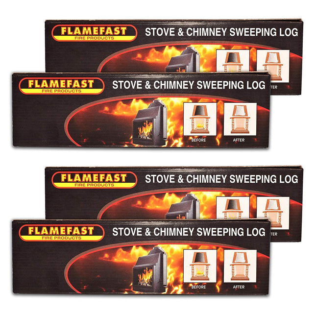 Flamefast Stove & Chimney Sweeping Log Helps to Remove Creosote, Soot and Tar Deposits (4 x Logs)