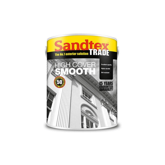 Sandtex Highcover Smooth Masonary Paint - Black - 5L