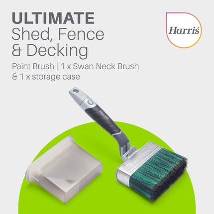 Harris Ultimate Shed & Fence Exterior Woodwork Swan Neck Paint Brush | 120mm Grey