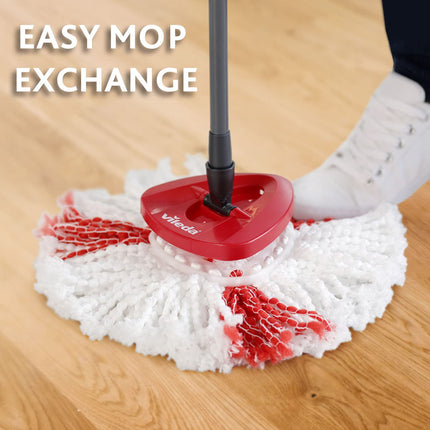 Vileda Turbo 2-in-1 Microfibre Mop and Bucket Set, Spin Mop for Cleaning Floors, Set of 1x Mop and 1x Bucket