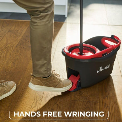Vileda Turbo 2-in-1 Microfibre Mop and Bucket Set, Spin Mop for Cleaning Floors, Set of 1x Mop and 1x Bucket