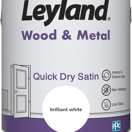 Leyland 423431 Wood & Metal Quick Dry Satin, 2.5 litres, white