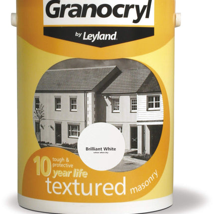 Leyland - Granocryl - Textured Masonry Paint - Brilliant White - 5L