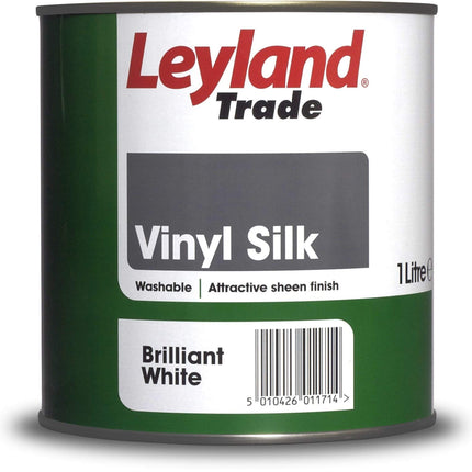Leyland Trade Vinyl Silk Emulsion Paint - Brilliant White 1L