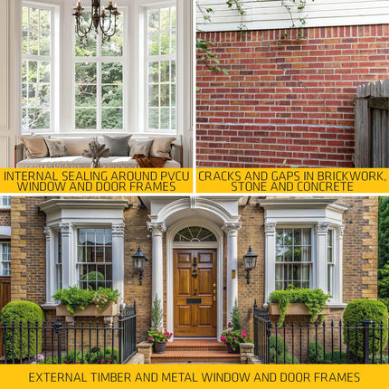 Everbuild External Frame Sealant – Interior And Exterior Use – Permanently Flexible – Mould-Resistant – Grey – 290ml