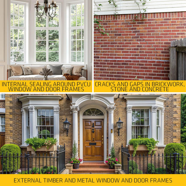 Everbuild External Frame Sealant – Interior And Exterior Use – Permanently Flexible – Mould-Resistant – Grey – 290ml