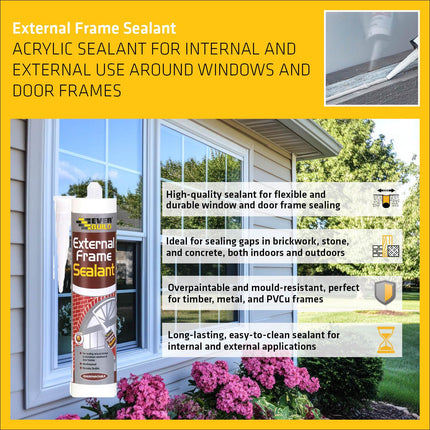 Everbuild External Frame Sealant – Interior And Exterior Use – Permanently Flexible – Mould-Resistant – Grey – 290ml