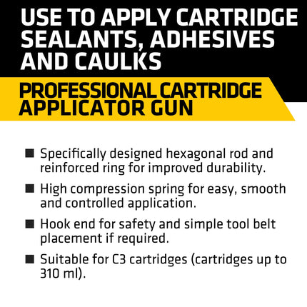 Everbuild Professional Caulk, Sealant, Adhesive Application Gun For Up To C3/310 ml Cartridges