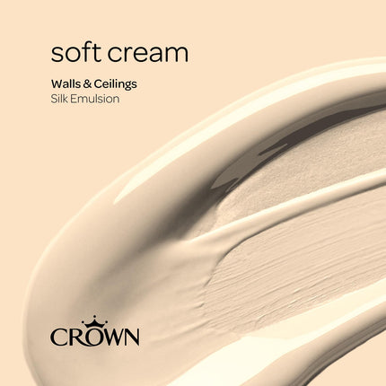 Crown Walls & Ceilings Silk Emulsion Paint, Size 2.5L, Soft Cream