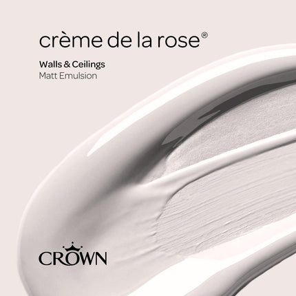 Crown Walls & Ceilings Matt Emulsion Paint, Size 2.5L, Creme De La Rose