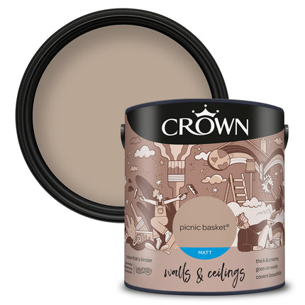 Crown Walls & Ceilings Matt Emulsion Paint, Size 2.5L, Picnic Basket