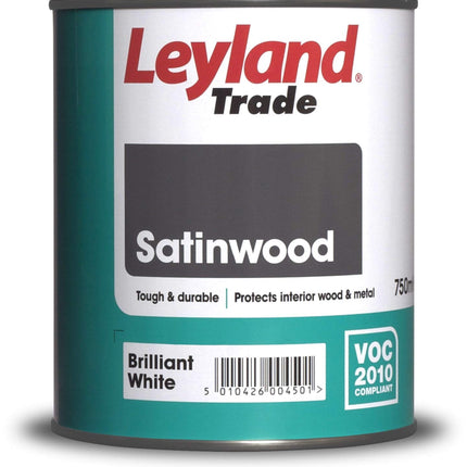 Leyland Trade Satinwood Paint - Brilliant White 750ml