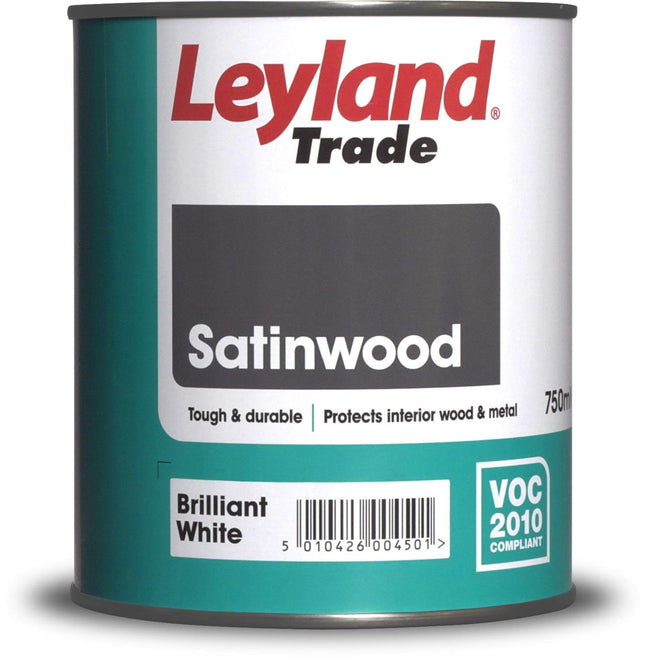 Leyland Trade Satinwood Paint - Brilliant White 750ml