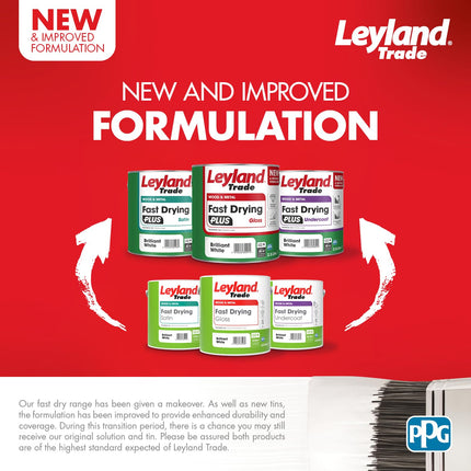 Leyland Trade – Wood & Metal - Fast Drying Plus - Undercoat - Brilliant White - Enhanced Durability – Excellent Flow & Professional Finish - 750ml