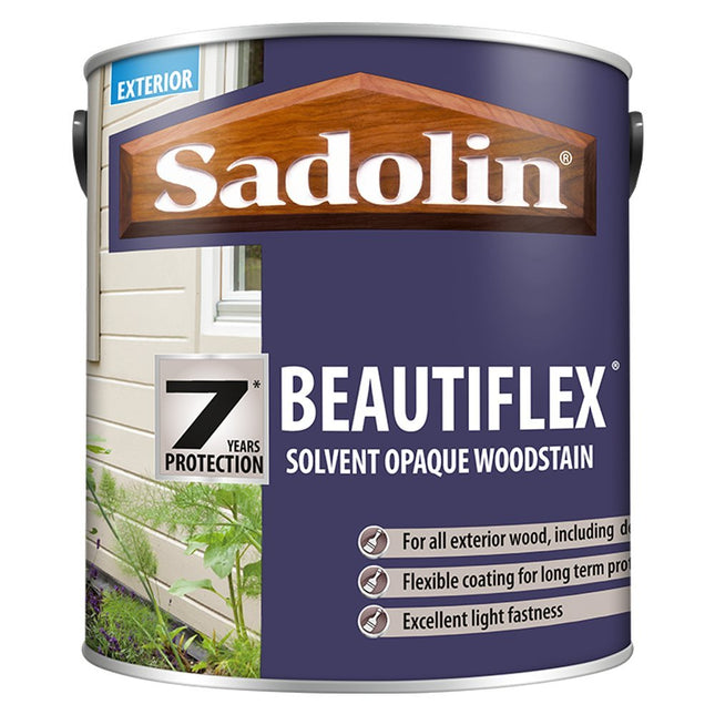 Sadolin Beautiflex Solvent Opaque Woodstain 2.5 litre - White