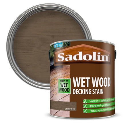 Sadolin Wet Wood Decking Stain 2.5 litre Colour - Dusky Oak