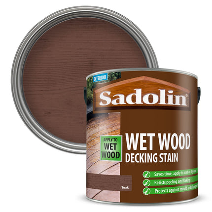 Sadolin Wet Wood Decking Stain 2.5 litre Colour - Teak