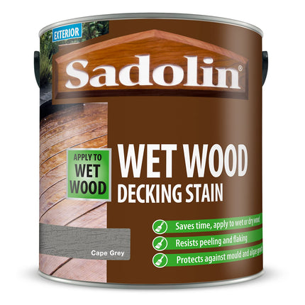 Sadolin Wet Wood Decking Stain 2.5 litre Colour - Cape Grey